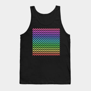 Rainbow Chevron pattern black Tank Top